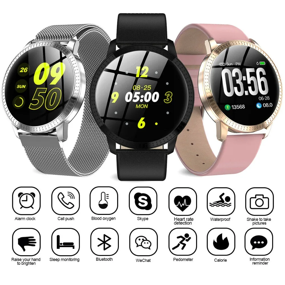 

CF18 Multifunction Smart Watch OLED Color Screen Outdoor Fitness Tracker Bracelet Heart Rate Sphygmomanometer Waterproof Men's