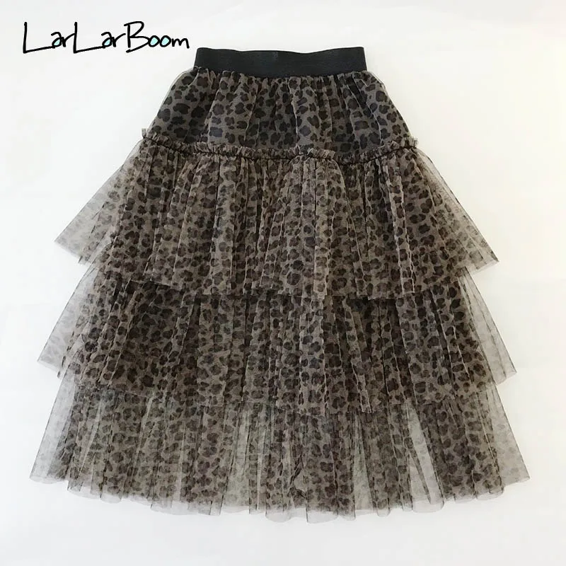 LarLarBoom/Одежда для девочек; детские юбки; Новинка года; Модные Детские бальные юбки с леопардовым принтом; сетчатые юбки для маленьких девочек