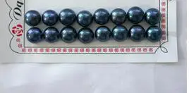

wholesale 8pair big 11mm round blue freshwater pearl earrings silver b857