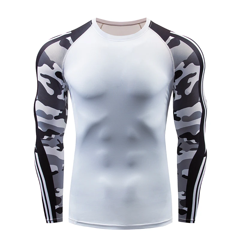 С длинным рукавом Rash Guard Complete Графический Компрессионные Шорты Многофункциональный Фитнес ММА футболки Для мужчин костюмы