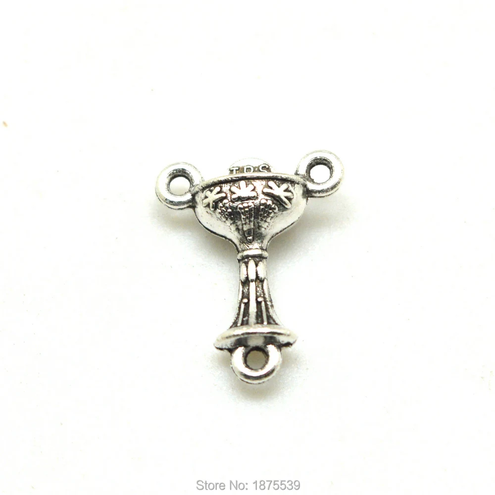 

Antique Alloy Rosary Centers Cup Baptism Necklace Making Connector