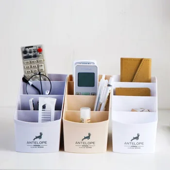 

2019 Hot Plastic Remote Control Orgainzer Holder Makeup Organizer Desktop Storage Box Case Stationery Container