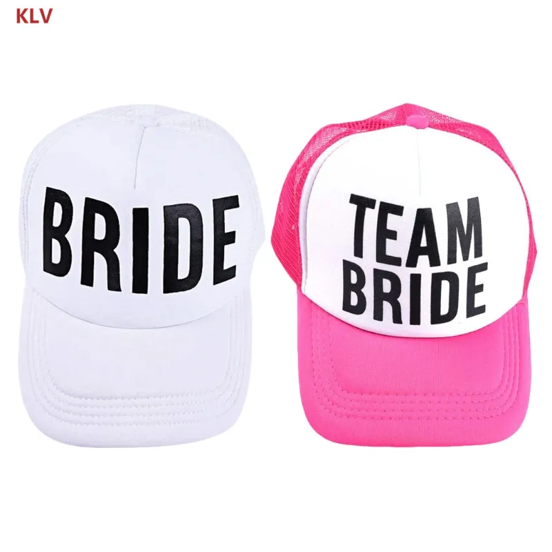 

KLV Unisex Team Bride Baseball Hat LETTER Bridal Wedding Party Trucker Cap