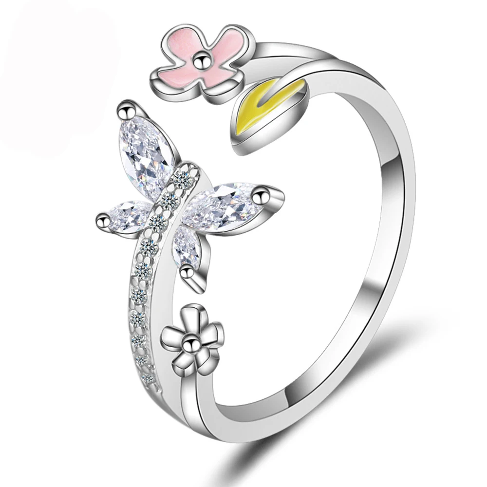 flower rings for women silver (2)