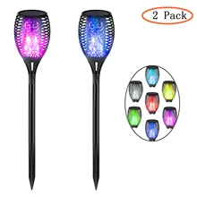 Tiki фонарь, Солнечный фонарь светильник, уличный садовый светильник, меняющий цвета, садовый мерцающий светильник с пламенем, ландшафтное украшение, газон, патио