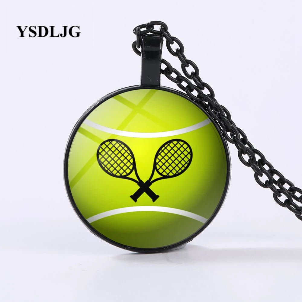 GDRGYB تنس الكرة مضارب قلادة محبي الرياضة تنس لاعب هدايا ل اعب الزجاج قلادة قلادة
