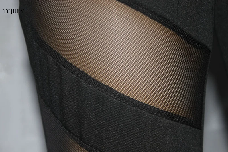TCJULY Cyber Monday Модные женские сетчатые лоскутные леггинсы черная одежда в пятницу Фитнес Трусы с пуш-апом сексуальные готические обтягивающие леггинсы