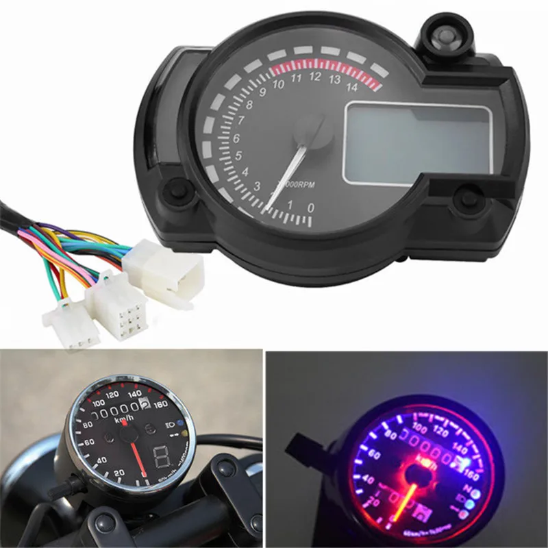 

Universal Motorcycle Digital Colorful LCD Speedometer Odometer Tachometer W/ Speed Sensor