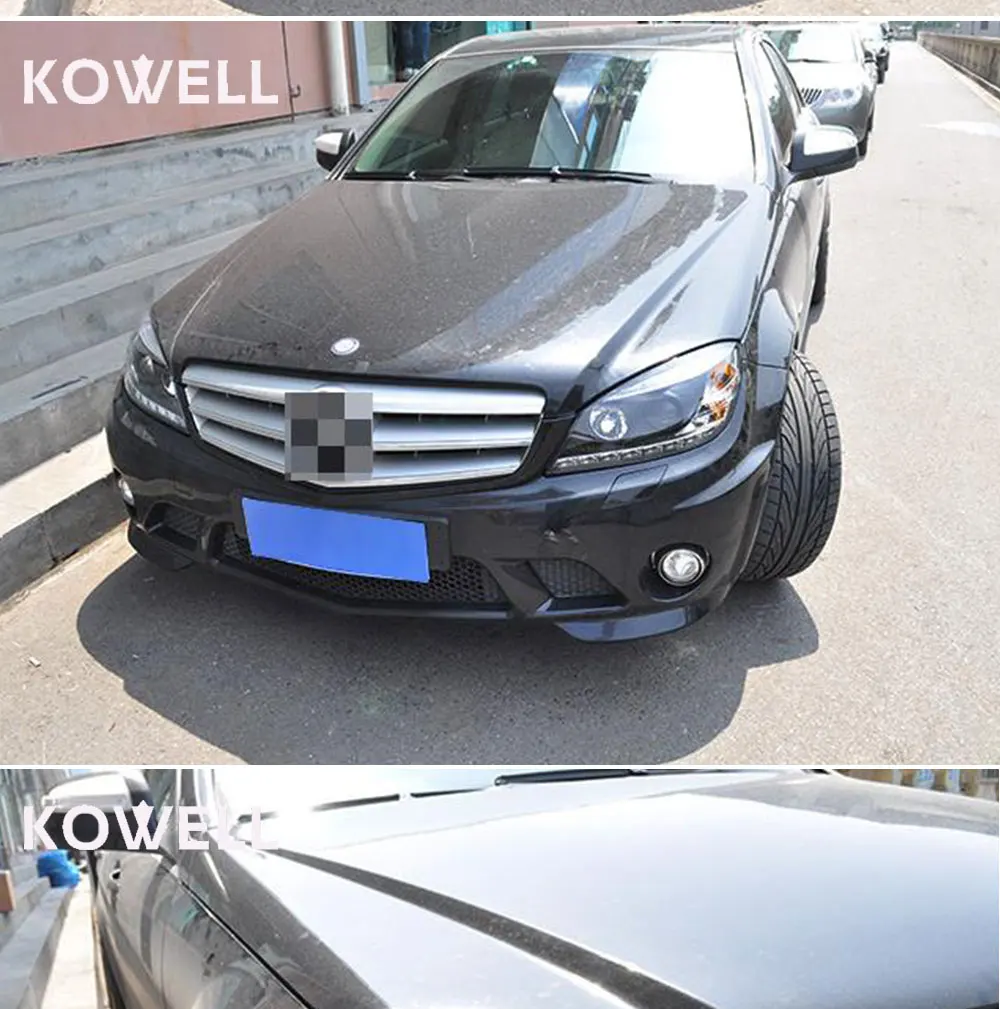 KOWELL автомобильный Стайлинг для W204 C180 C200 C260 фары 2007-2010 W204 светодиодный фары DRL Объектив двойной луч H7 HID Биксеноновые линзы