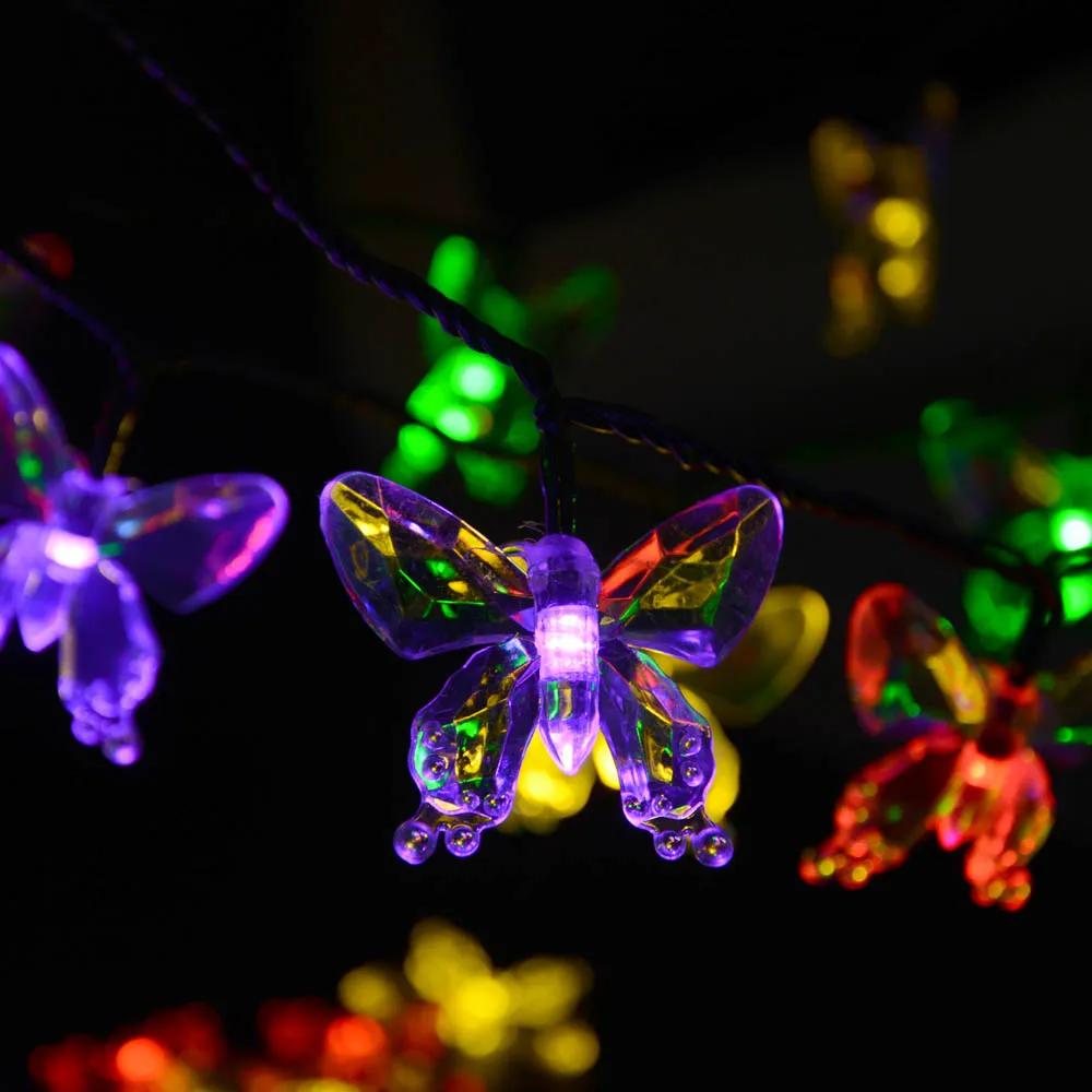 

Solar Lamps 6M 30LEDs Colorful Butterfly Garland Fairy Luces Waterproof Christmas Outdoor Garden Solar Led Decoration Light