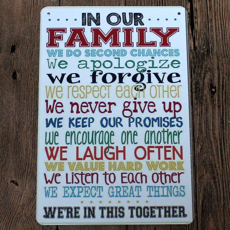family rules vintage metal sign 2030 shabby chic tin sign home decor bar cafe - Metal Signs Home Decor family rules vintage metal sign 2030 shabby chic tin sign home decor bar cafe - Metal Signs Home Decor