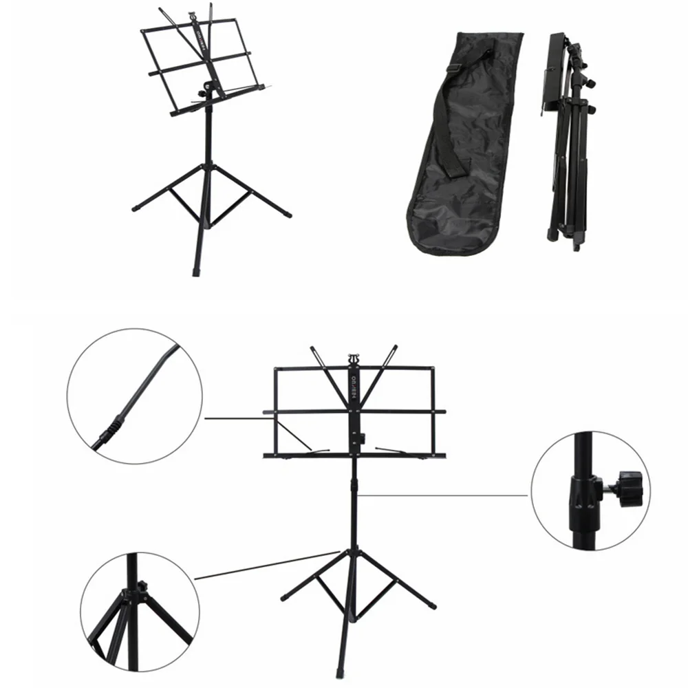 Складной Лист Музыка Штатив Держатель легкий с водонепроницаемая сумка для Скрипка для фортепиано гитары запчасти Музыкальные инструменты