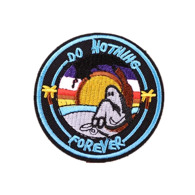 

Promotional Customized Embroidery Sew On Iron On Patch Badge Fabric Applique Craft Transfer for clothing Jackets Jeans Caps Hats