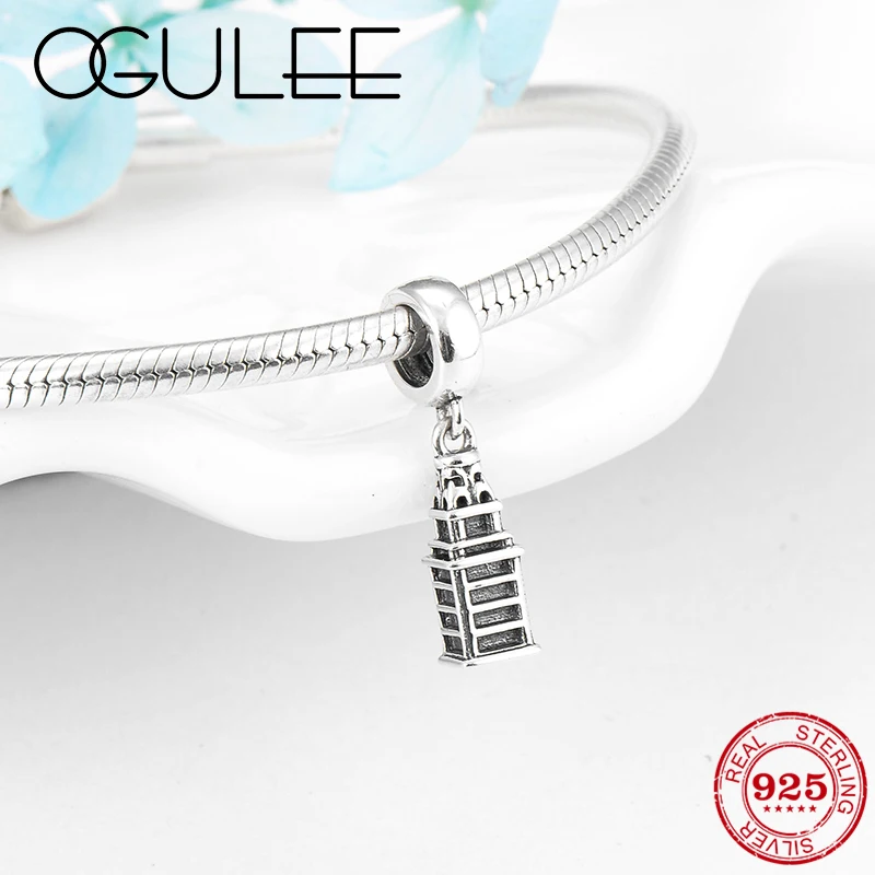 

Famous building 925 Sterling Silver Great Wild Goose Pagoda Tardis pendant Fit original pandora charms Bracelet Jewelry making