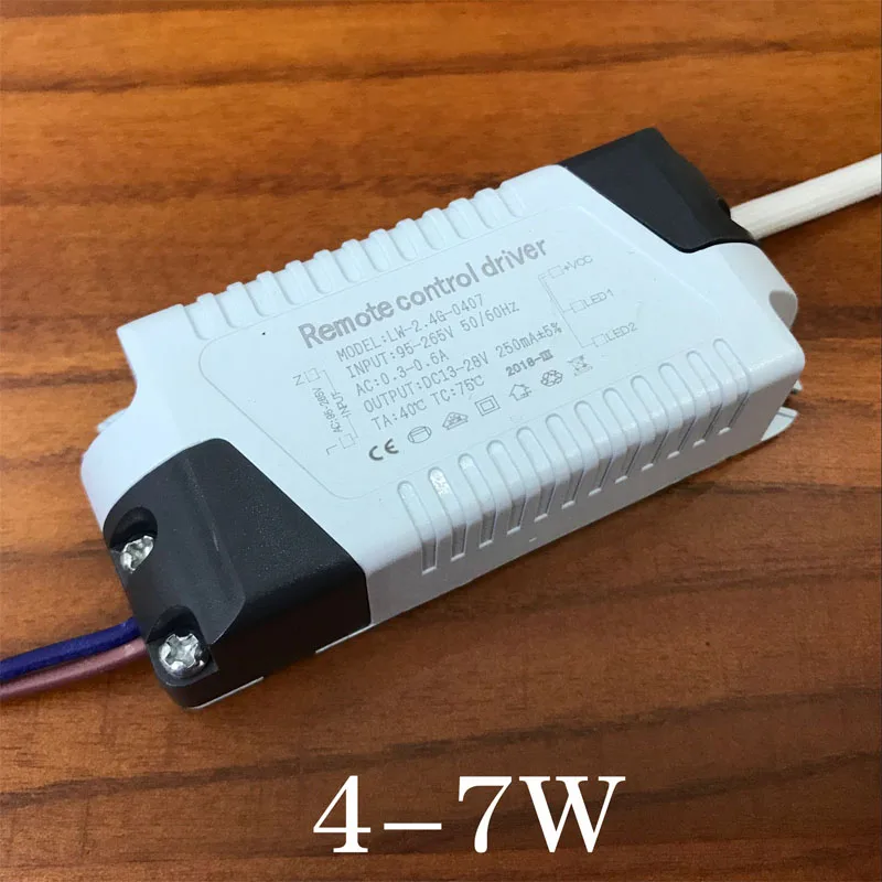 Светодиодный драйвер с регулируемой яркостью постоянного тока 4-7 Вт 8-12 Вт с 2,4G RF беспроводным пультом дистанционного управления, потолочный светильник