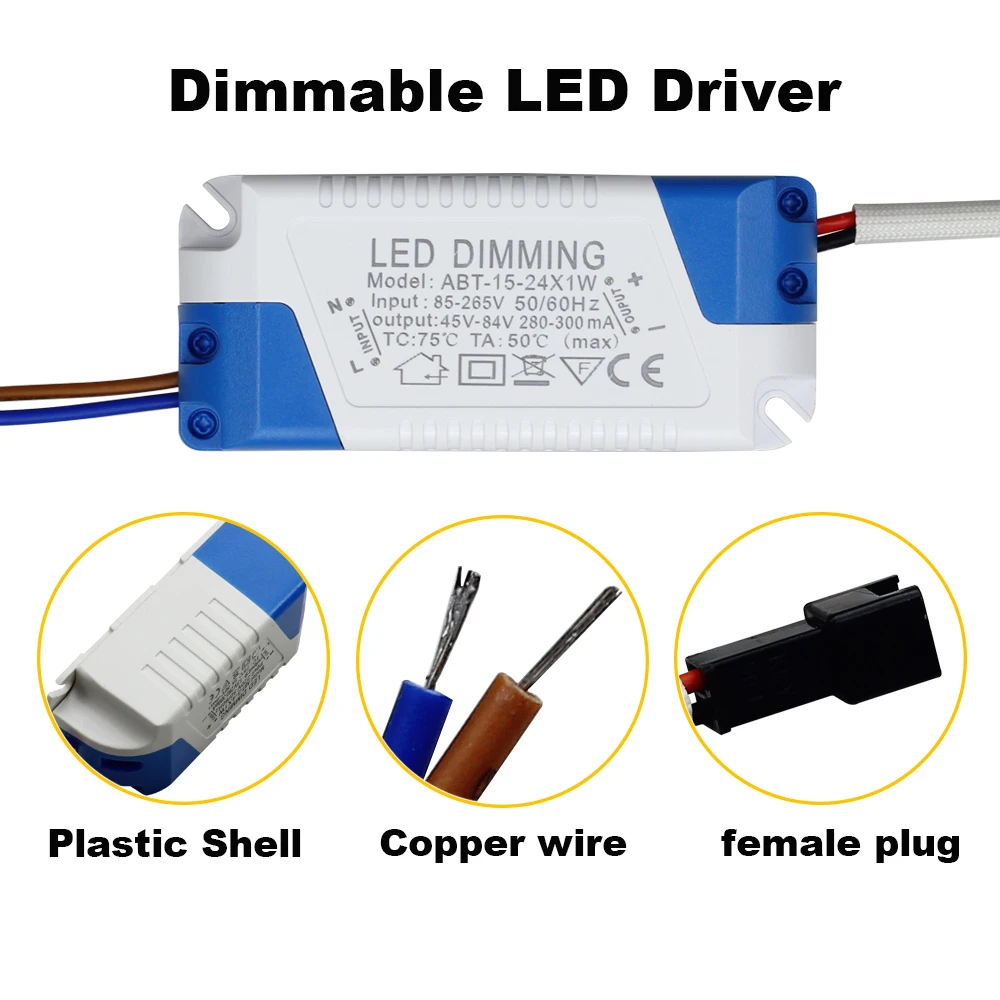 300MA светодиодный драйвер 3-24 Вт Диммируемый светодиодный s блок питания AC90-265V DC3-85V светильник трансформатор адаптер питания для Светодиодный ламп