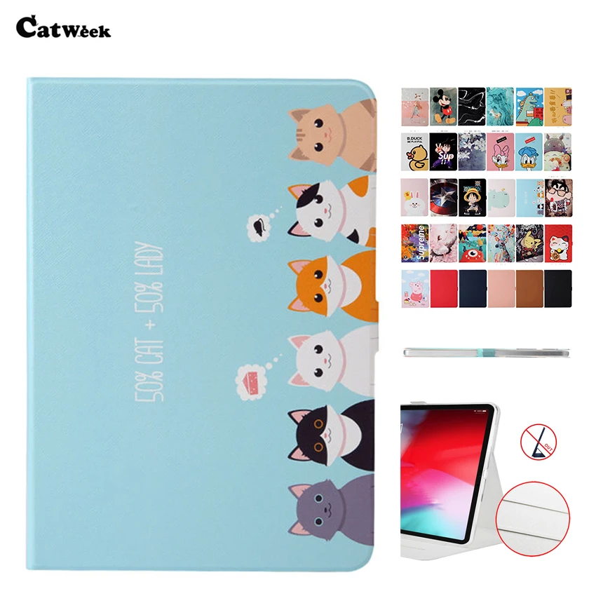 

Case Cover For iPad Pro 11 2018 Smart Tablet Fundas PU Leather Colorful Print Slim Protective Stand For iPad pro 11 Shell Skin