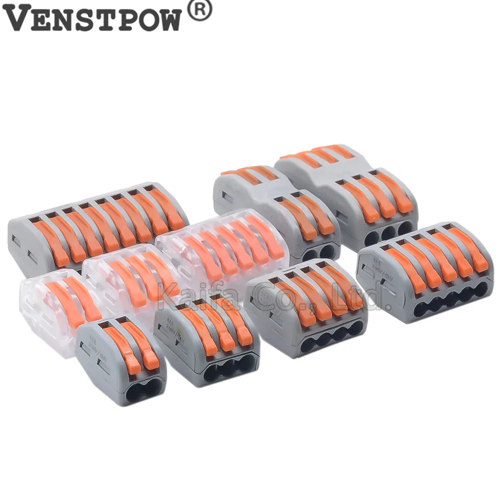 

222-412 222-413 222-415 Compact Wire Wiring Connector Conductor Terminal Block With Lever 0.08-2.5mm2 214 218 SPL-2 3