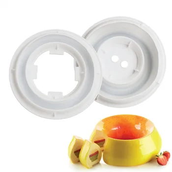 

One Set Round Flame Shaped Smooth Cover Silicone Cake Molds Freezing and Baking Mold Cake Pan