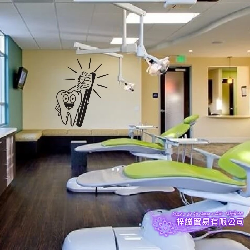 DCTAL Tooth Brushing Teeth Sticker Dental Clinic Dentistry Decal Bathroom Poster Vinyl Art Wall Decals Pegatina Decor Mural
