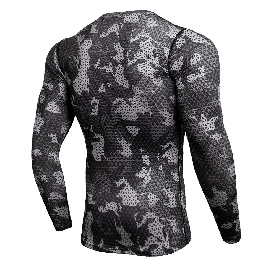 Crossfit Compression Sport Shirt Men Long Sleeve Camouflage Fitness 3D Quick Dry Men's Running T-shirt Gym Clothing Top Rashgard