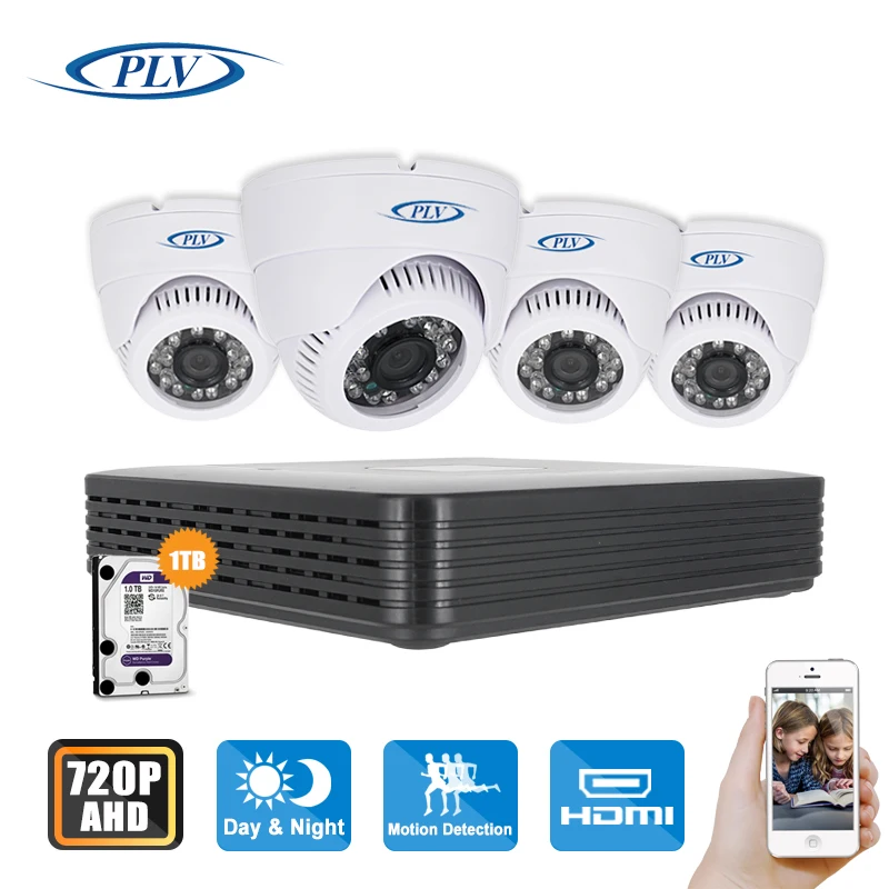 2016 New 4CH 1080P HDMI Output DVR 720P Security Camera system Home