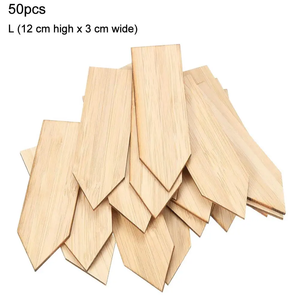 

50 Pcs Bamboo Plant Labels Nursery Garden Markers T-Type Plant Sign Tags