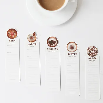 

30pcs/pack Coffee Time Bookmark Paper Bookmarkers Promotional Gift Stationery Bookmarks For Books Book Markers dual Note Message