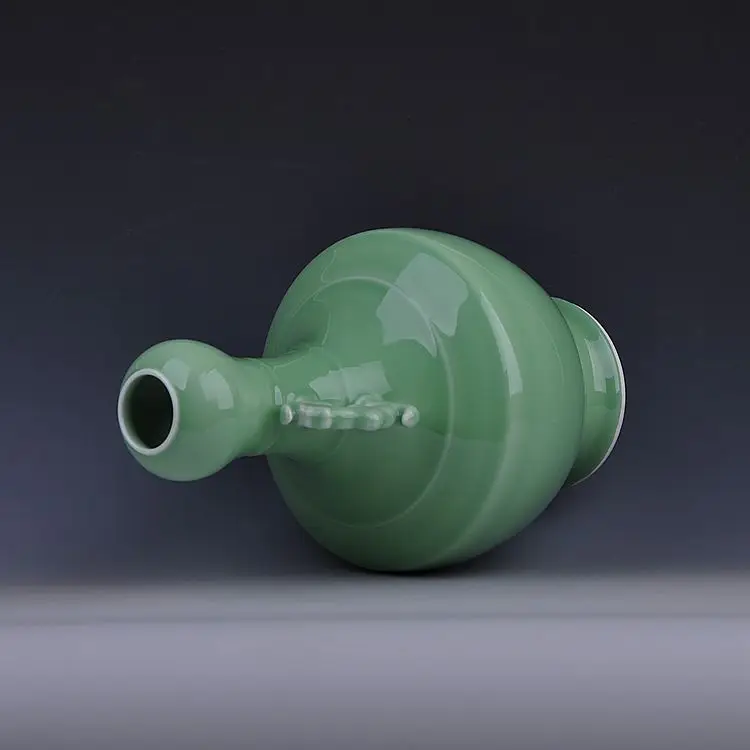 Цзиндэчжэнь керамическая ваза Celadon ремесла Творческий украшения дома украшение комнаты дома тень цвет морской волны ваза
