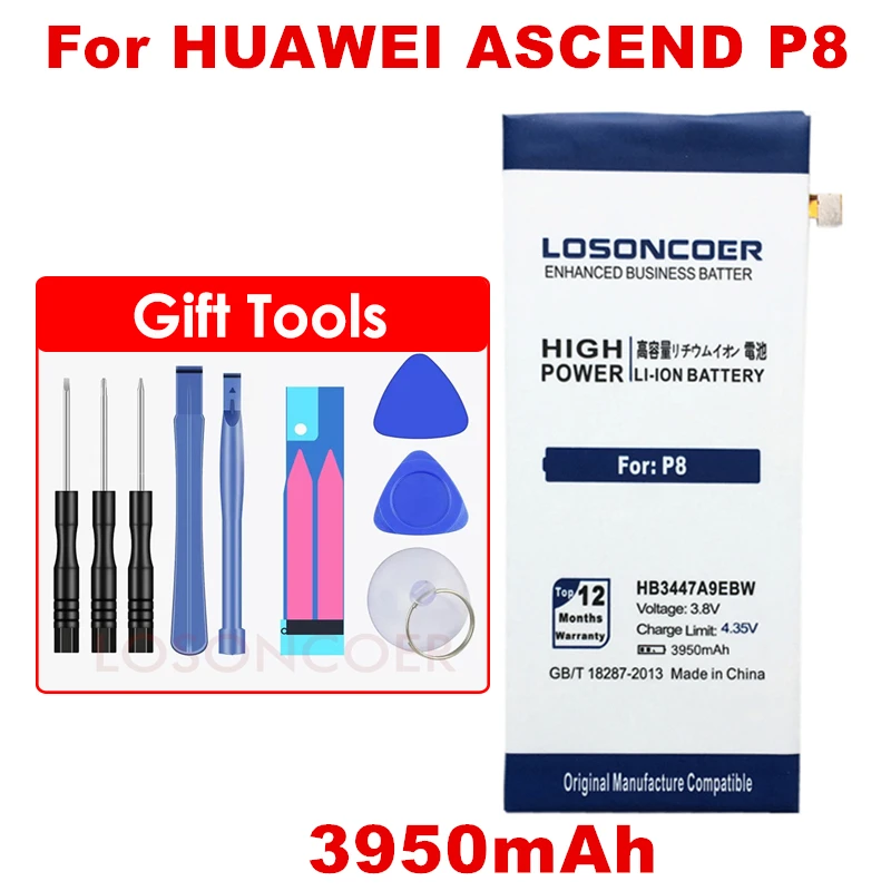 

LOSONCOER 3950mAh HB3447A9EBW Battery for Huawei Ascend P8 Battery GRA-L09 GRA-UL00 GRA-CL00 GRA-TL00 GRA-TL10 GRA-UL10