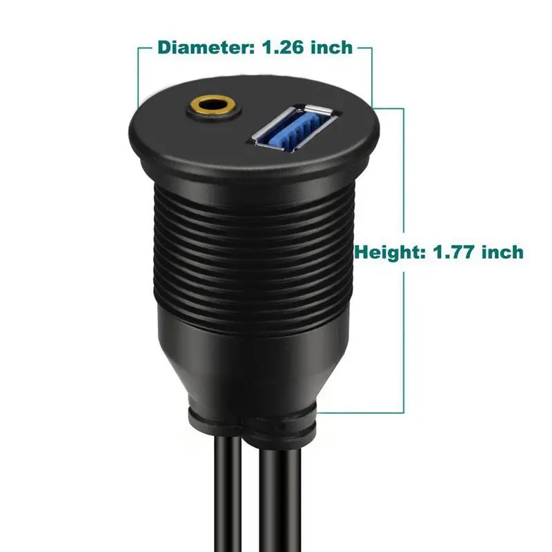 ABGN горячий-USB 3,0 и 3,5 мм Автомобильный монтажный кабель 3,5 мм+ USB3.0 AUX удлинитель приборной панели водонепроницаемый монтажный кабель для автомобиля лодки и