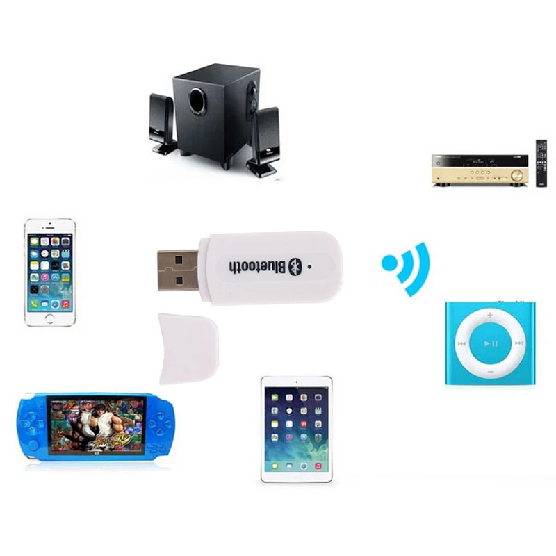 Мини USB Bluetooth беспроводной приемник адаптер музыкальный конвертер с 3 5 мм портом