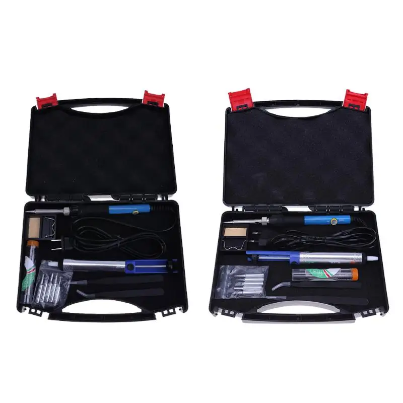 

14 in 1 110/220V 60W Electric Solder Soldering Iron Temperature Adjustable Pen Handle Welding Station Repair Tool kit US/EU Plug