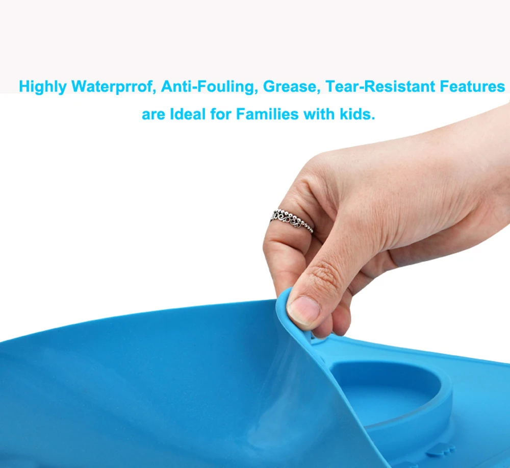 Qshare Baby Dishes Silicone Infant Bowls Plate Tableware Kids food Holder Tray Children Food Container Placemat for Baby Feeding