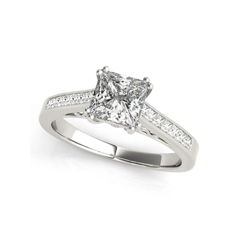 1.2 Ct Princess Cut Moissanite Diamonds Engagement Ring Set For Women Jewelry 925 Sterling Silver Pave Wedding Bands,silver ring,wedding rings,silver rings,moissanite ring