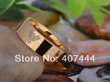 

Free Shipping USA UK Canada Russia Brazil Hot Sales 8MM Golden Pipe Military Army Phoenix Men's Tungsten Carbide Wedding Ring