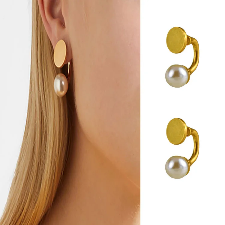 

2019 phone shape gold pearl stud earrings for women kupe kolczyki oorbellenbrincos