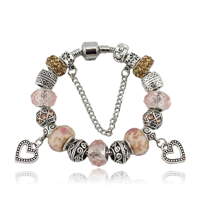 

ANNAPAER De Moda Accessories Charm Silver Bracelets & Bangles Crystal Beads Bohemian Style Luxury Crown Bracelets Mujer B15166
