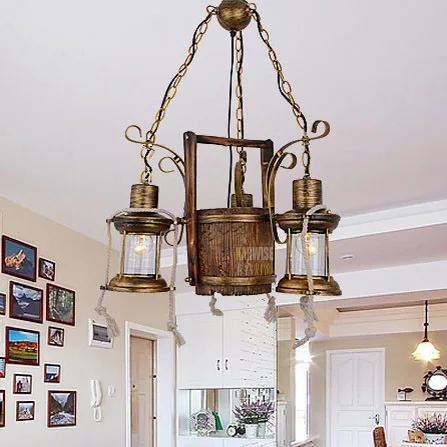 

vintage Antique American Cask Pendant Light Luminaire Lamparas