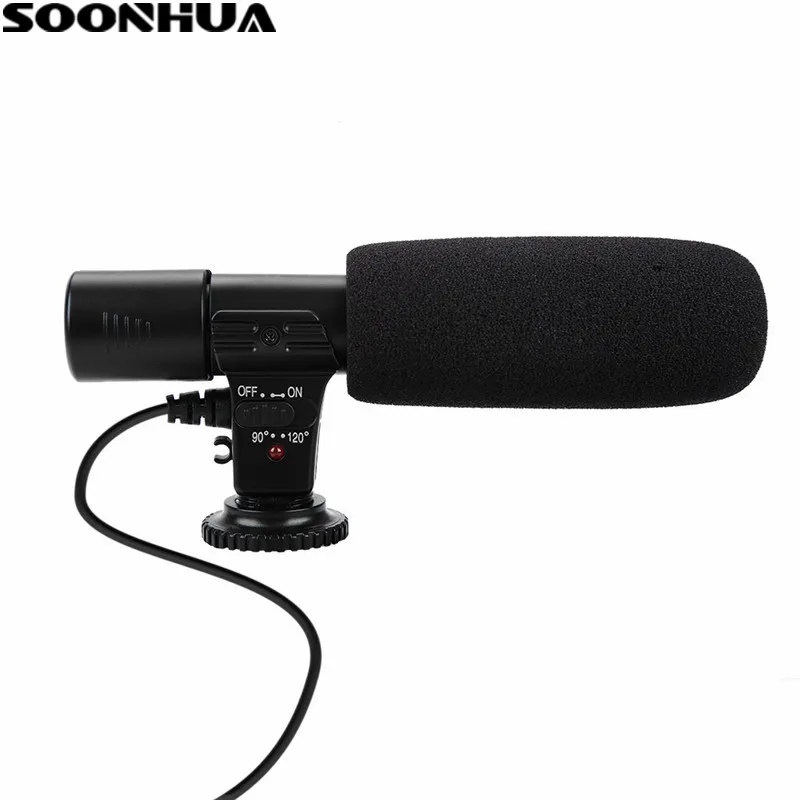SOONHUA Portable Condenser Microphone 3.5mm Jack Recording Microphone for Canon Nikon Camera