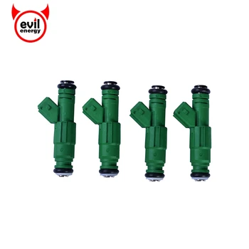 

evil energy 4pcs High Flow 440CC Fuel Injector Green Giant 42lb For VW Audi Ford TBI Dodge 440cc 1.8T Turbo 2.3L EV1