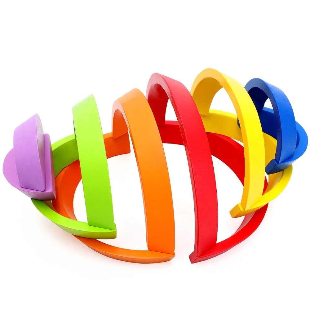  rainbow building blocks mini version Colorful arched building blocks rainbow blocks Children
