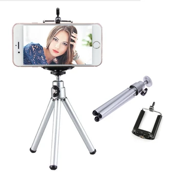 

Portable 2 Sections Metal Head Phone Table Tripod Stand Aluminum Extendable Monopod Tripod Holder For Smartphone Mini Camera