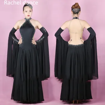 

2017 Profession Latin Dance Dress Women Harness Style Back Opening Polyester Salsa Samba Tango Competition Costume Latin Dress