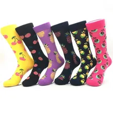 Скейтборд Chaussette Homme мода Фрукты Ананас черешня для женщин зимние мужчин унисекс носки для девочек хип хоп Street Crew Meias заб