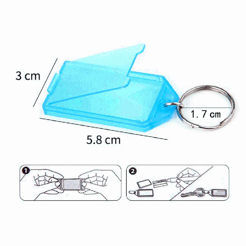 Портативный записка-напоминание 20 шт. жесткие пластиковые карты для ключей с Разделение кольцевая этикетка окна Ассорти Цвета для