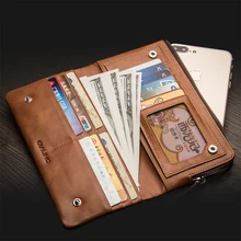 QIALINO кобура для iPhone 7 и iPhone 7 Plus кожаный чехол-бумажник, Изготовленный вручную чехол для iPhone 6s слоты для карт 4,7/5,5 дюйма