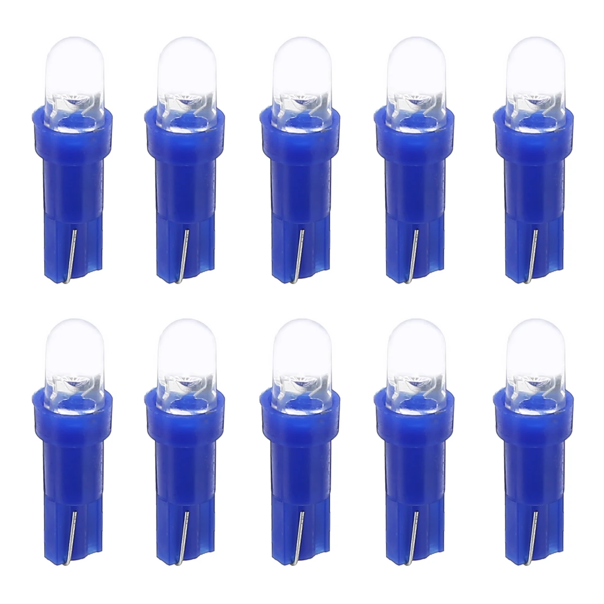 Mayitr 10Pcs Car T5 LED Light Blue T5 F3 1LED Car Wedge Dashboard Dash Gauge Light Lamp Bulb DC 12V