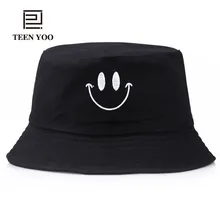 Милая шляпа-ведро из хлопка с вышивкой, с изображением улыбающегося лица, шляпы для рыбалки для мужчин, летний весенний солнцезащитный комплект для влюбленных, спортивная шапочка