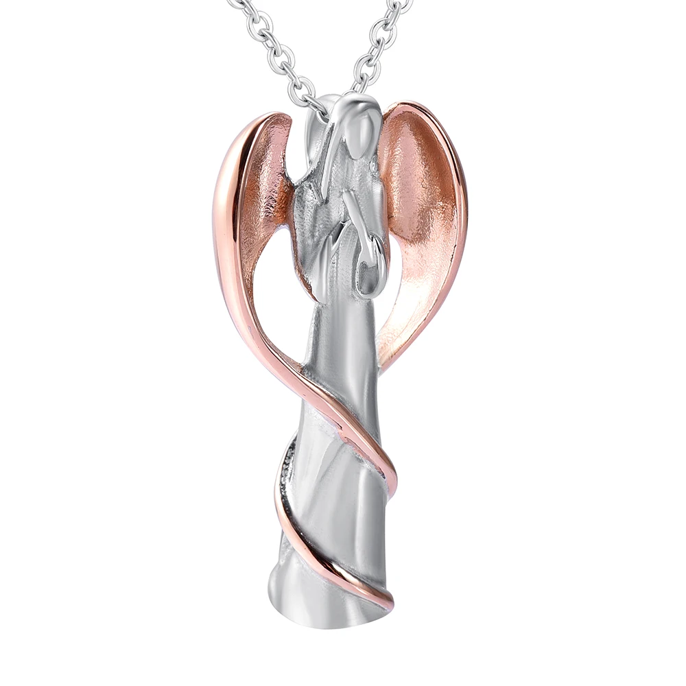 

IJD9739 Guardian Angel Cremation Jewelry Keepsake Urn Pendant Necklace Funeral Ashes Urn for Loved Memorial Chain Pendant Holder